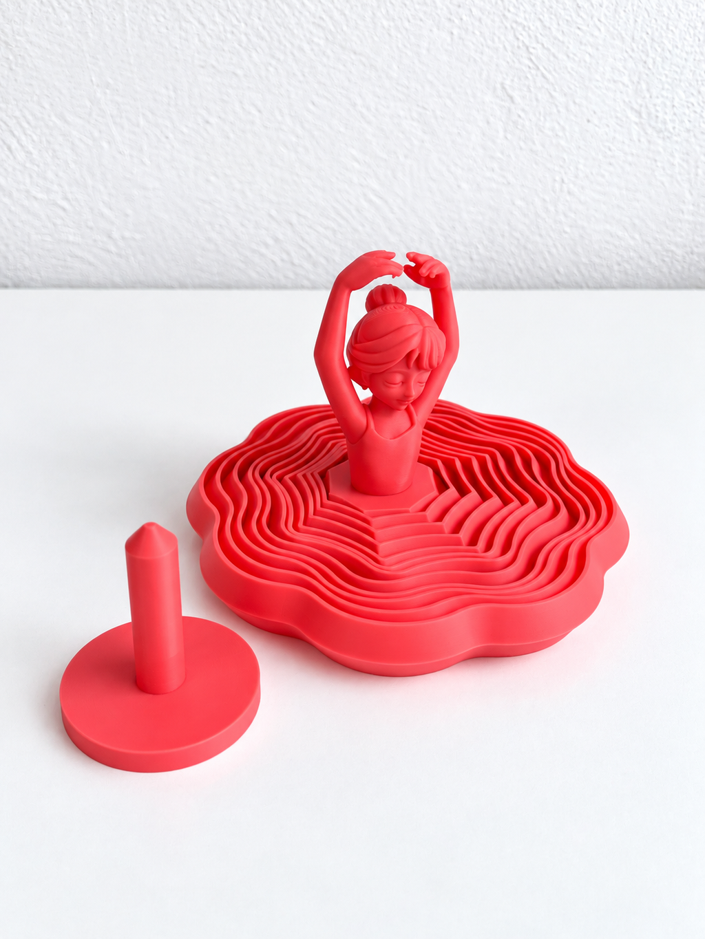 Balerină Rotativă 3D – Decorativă, cu Suport
