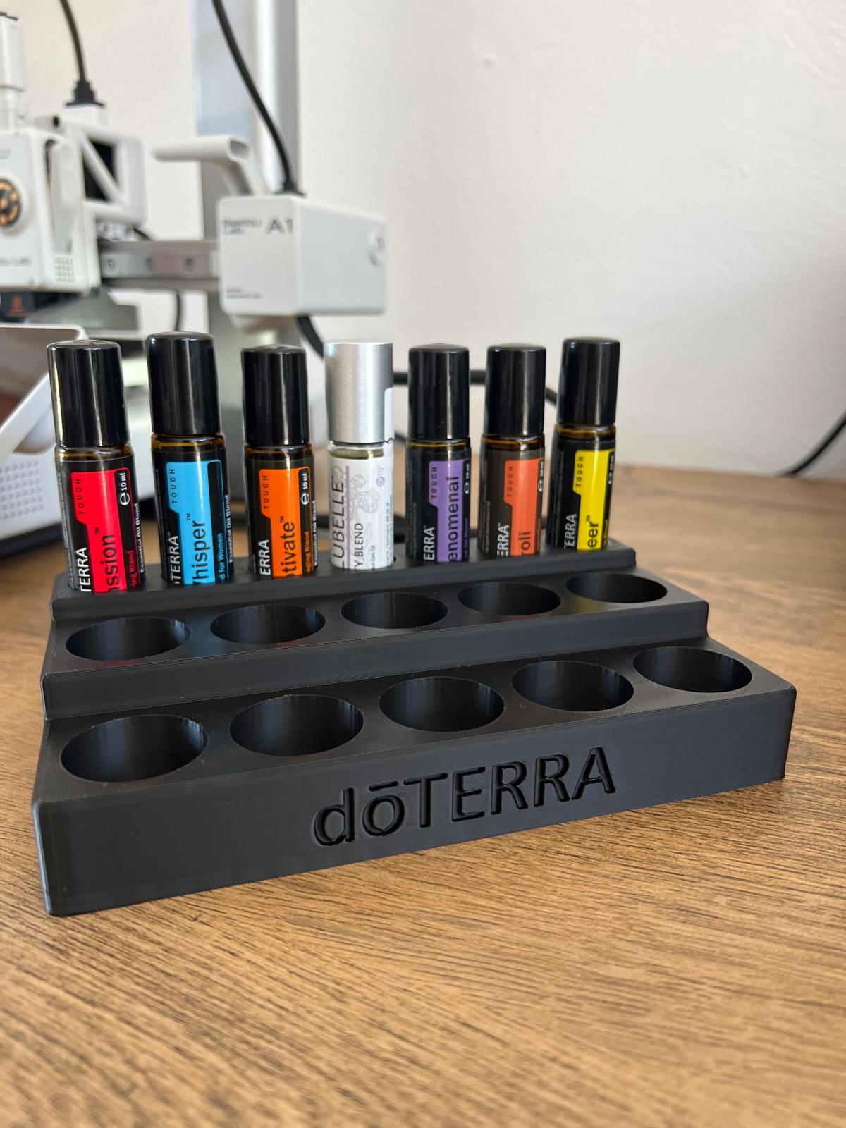 Suport Organizator pentru Uleiuri Esențiale – 17 Locașuri (10 x 15 ml + 7 x 10 ml)
