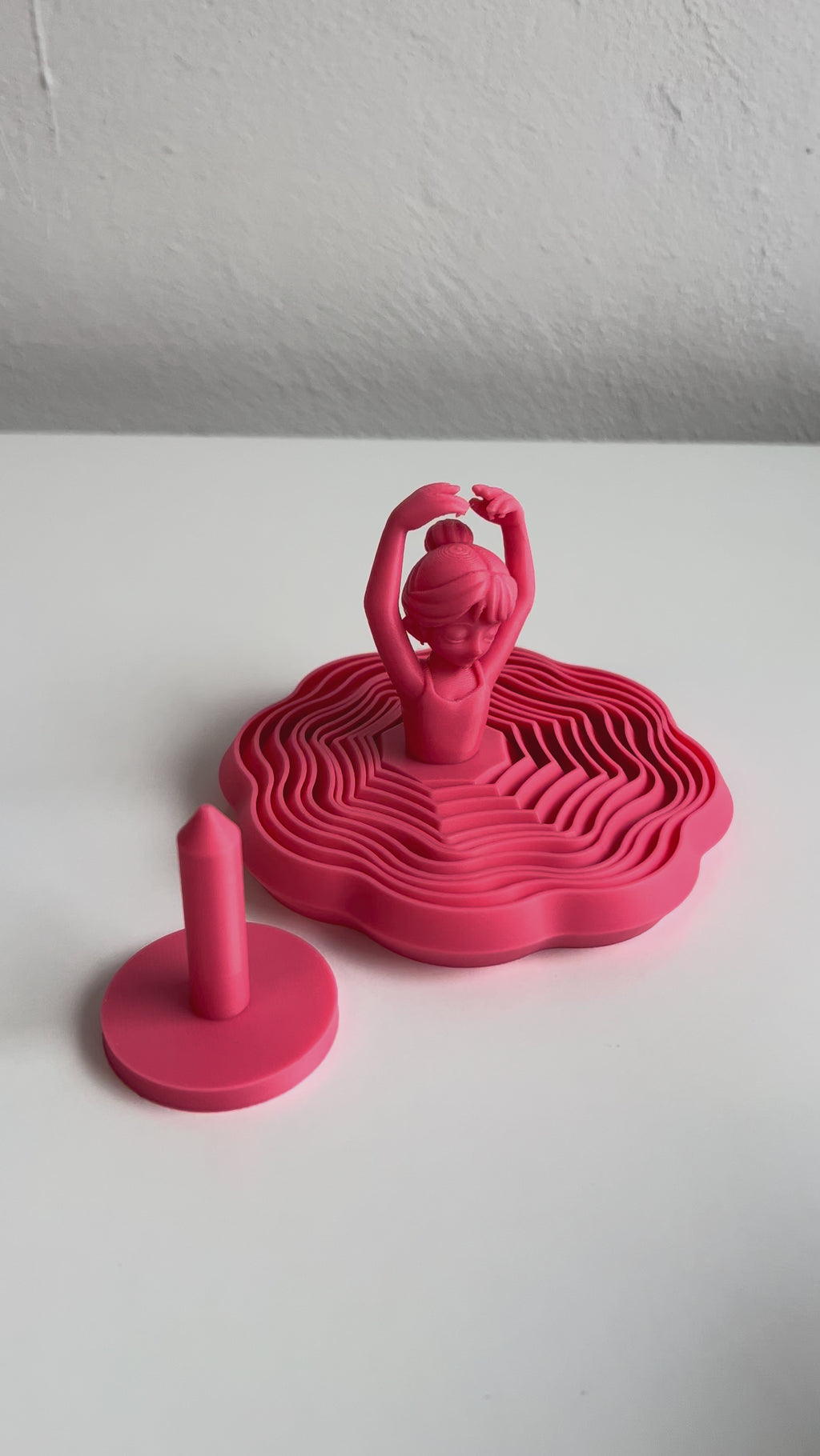 Balerină Rotativă 3D – Decorativă, cu Suport
